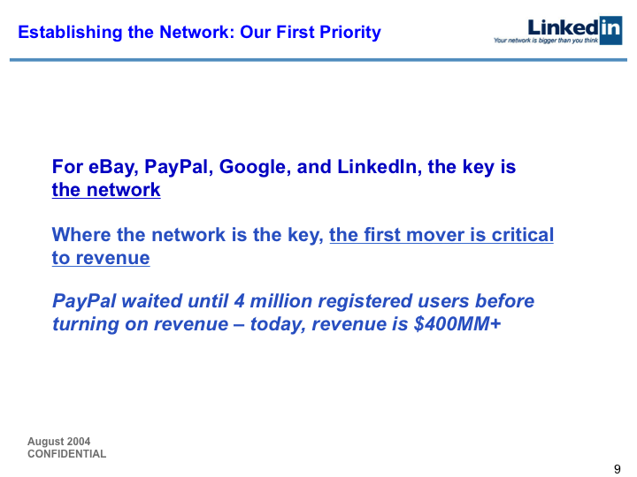 LinkedIn Series B Pitch Deck to Greylock: Slide 9