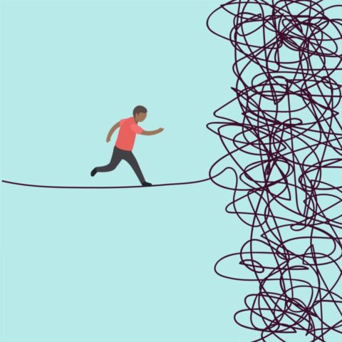 running-to-chaos Illustration of a person running toward chaos