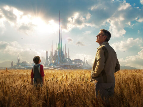 tomorrowland Utopian city in the distance