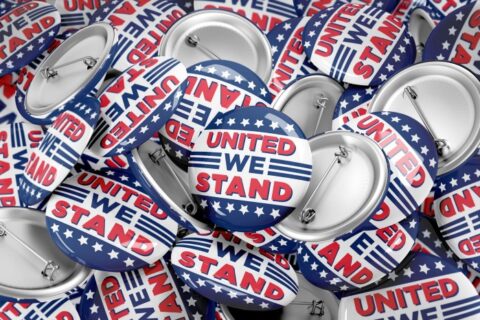 united-we-stand Patriotic pins that say, "United We Stand"